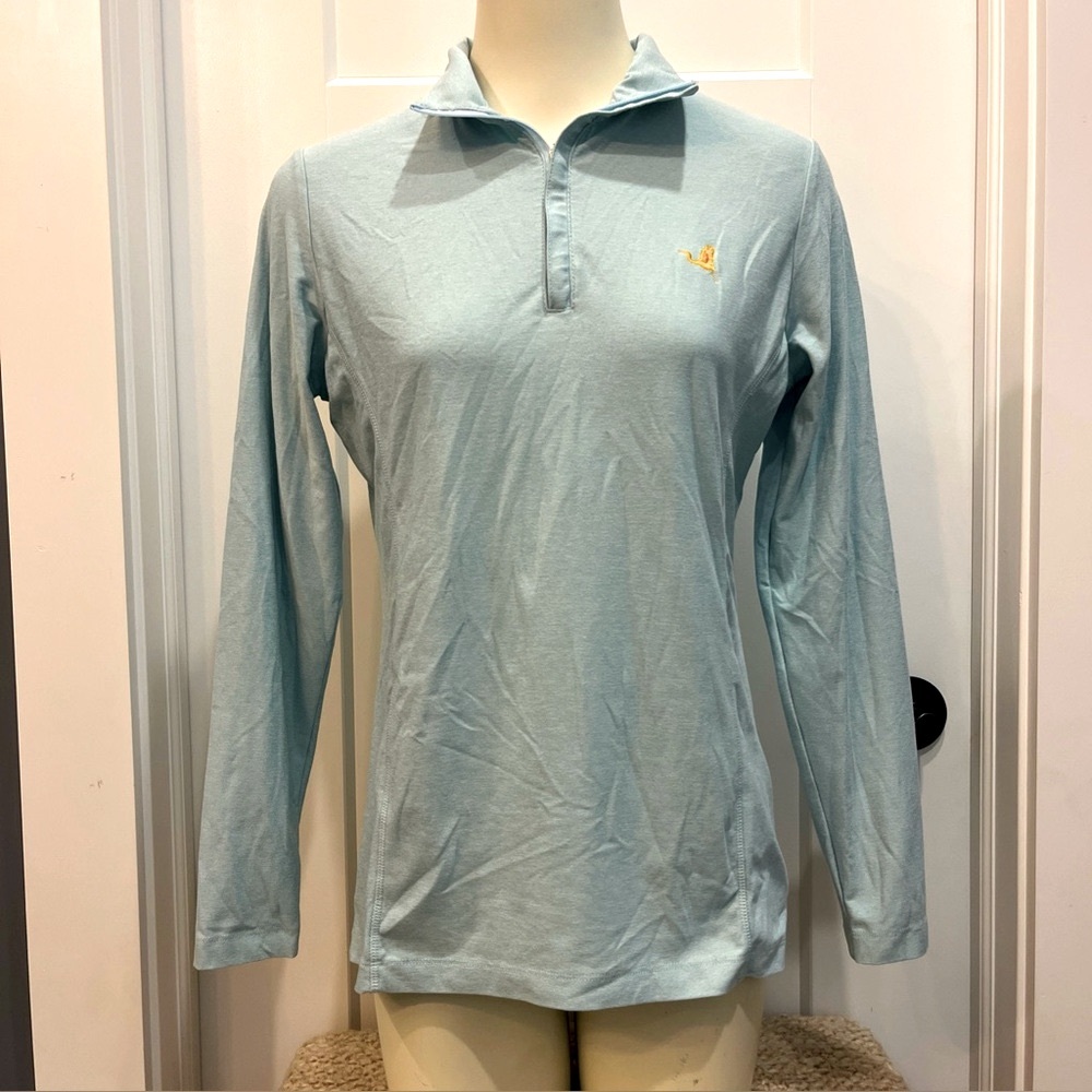 Peter Millar Featherweight Women’s Size Medium Top Aqua Long Sleeve‎ Stretch